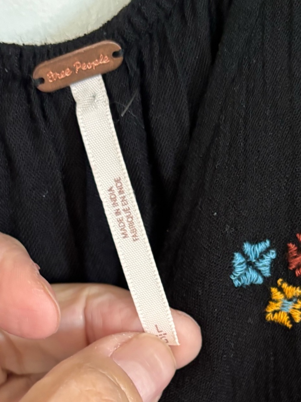 Free People Black Long-Sleeve Embroidered Swing Dress - Picture 3 of 5